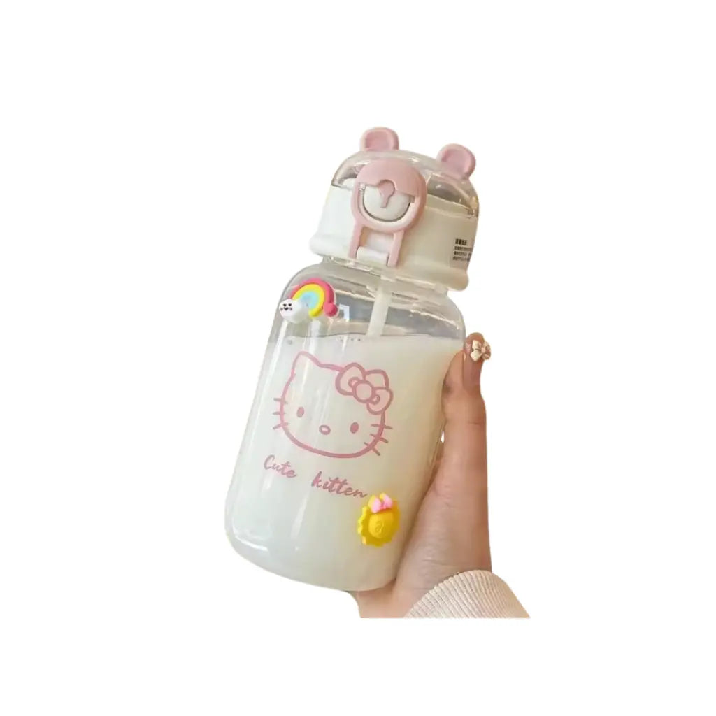 Gourde Kawaii Sanrio - Bouteille Transparente avec Paille Boutique PopArt