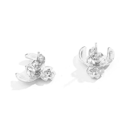 Boucle D'oreille Stitch Fleur Rose Boutique PopArt