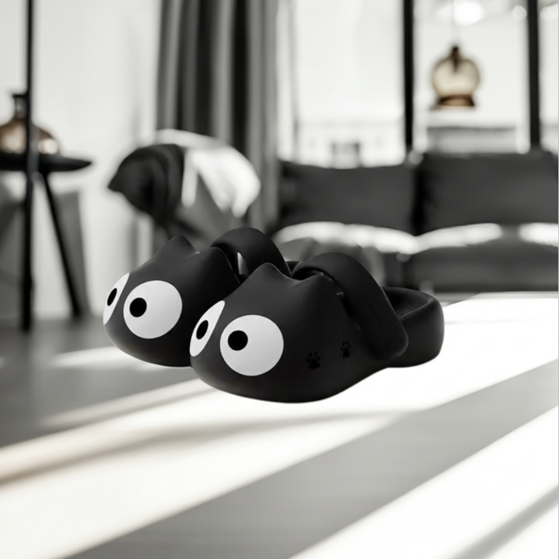 chaussons-chat-cartoon-confort-et-fun