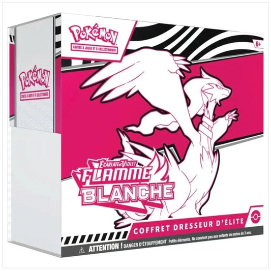 Coffret Dresseur d’élite Écarlate et Violet – Flamme Blanche – Reshiram (1 Carte Promo Entièrement Illustrée de Boréas, 9 Boosters et des Accessoires de Jeu Premium) Boutique PopArt