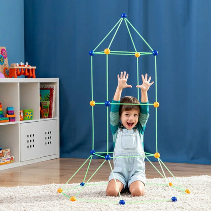Kit de Construction de Fort pour Enfants Archikitt InnovaGoods 85 Pièces Boutique PopArt