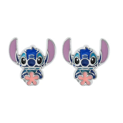 Boucle D'oreille Stitch Fleur Rose Boutique PopArt