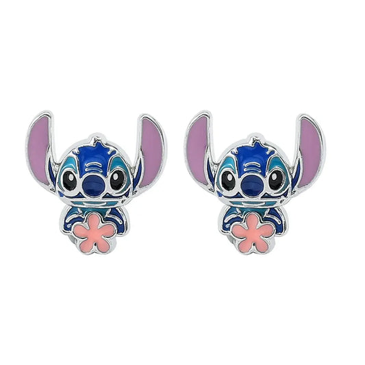 Boucle D'oreille Stitch Fleur Rose Boutique PopArt